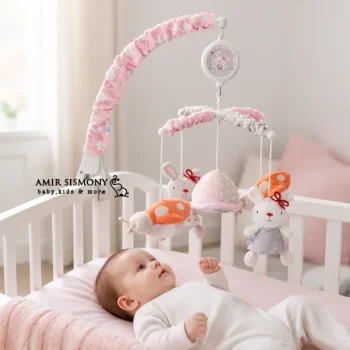 آویز تخت موزیکال رزبرن طرح little bunny