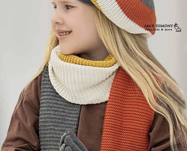 ست کلاه شال و دستکش رنگی ENDLESS