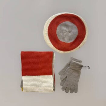 ست کلاه شال و دستکش رنگی ENDLESS