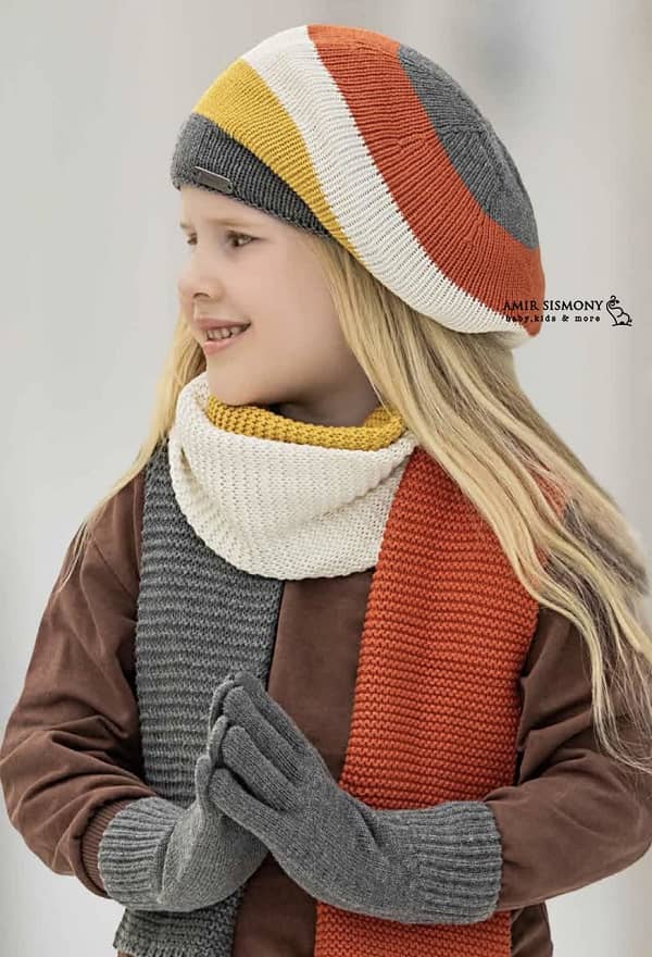 ست کلاه شال و دستکش رنگی ENDLESS