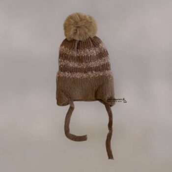 کلاه بافت دخترانه بند دار