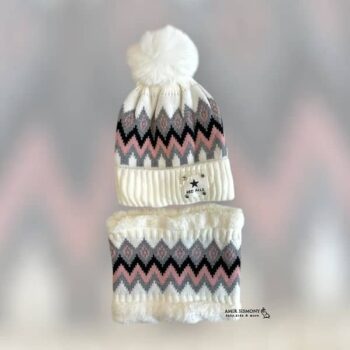 کلاه و شالگردن رینگی بچگانه طرح سنتی