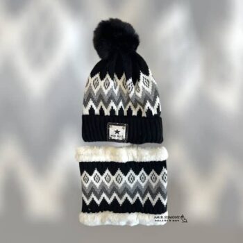 کلاه و شالگردن رینگی بچگانه طرح سنتی