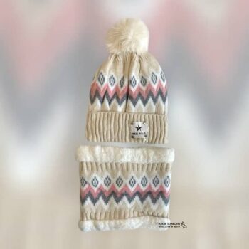 کلاه و شالگردن رینگی بچگانه طرح سنتی