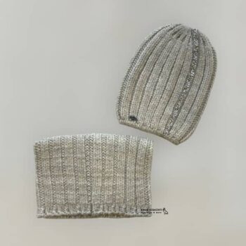 ست کلاه نگین دار و شال رینگی بافت ENDLESS