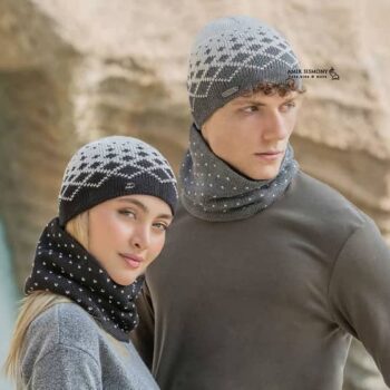 ست کلاه و شال رینگی طرح دار ENDLESS