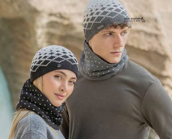 ست کلاه و شال رینگی طرح دار ENDLESS