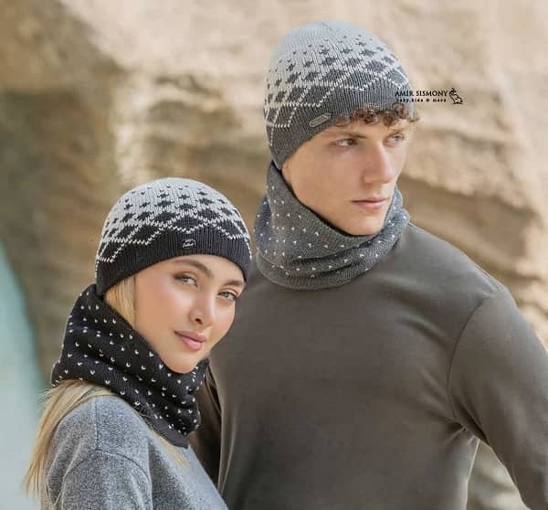 ست کلاه و شال رینگی طرح دار ENDLESS