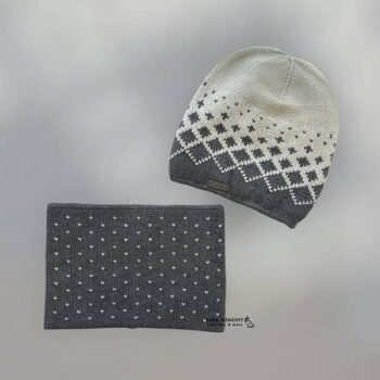 ست کلاه و شال رینگی طرح دار ENDLESS