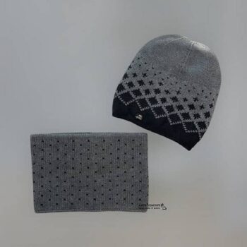 ست کلاه و شال رینگی طرح دار ENDLESS