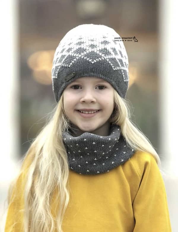 ست کلاه و شال رینگی طرح دار ENDLESS