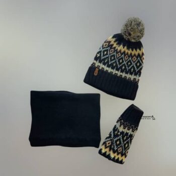 ست کلاه و شال رینگی و ساق دست بافت ENDLESS