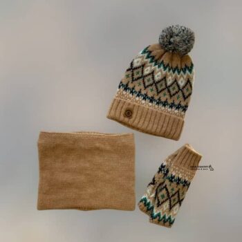 ست کلاه و شال رینگی و ساق دست بافت ENDLESS