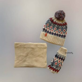 ست کلاه و شال رینگی و ساق دست بافت ENDLESS