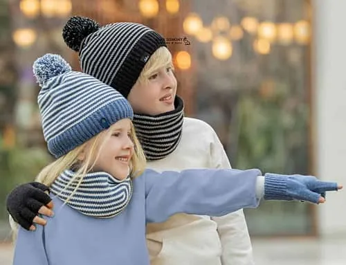 کلاه و شال و دستکش دو رنگ اندلس