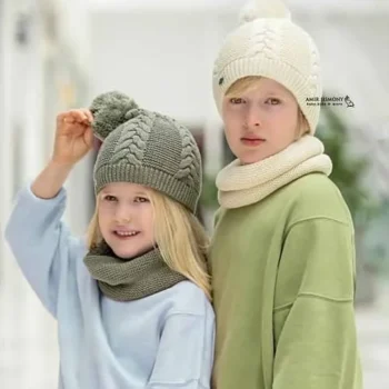 کلاه و شالگردن رینگی بافت برجسته اندلس