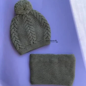 کلاه و شالگردن رینگی بافت برجسته اندلس