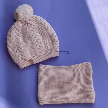 کلاه و شالگردن رینگی بافت برجسته اندلس