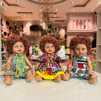 عروسک سیاه 20 اینچ مو فرفری