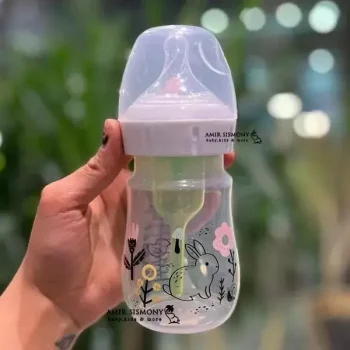 شیشه شیر 150 میل دکتر براون پهن طرح خرگوش