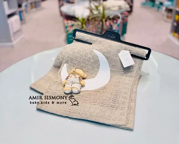 پتو بافت طرح ماه و خرس TAFFY
