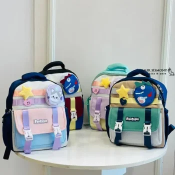 کوله مهدکودک طرح گربه و دایناسور
