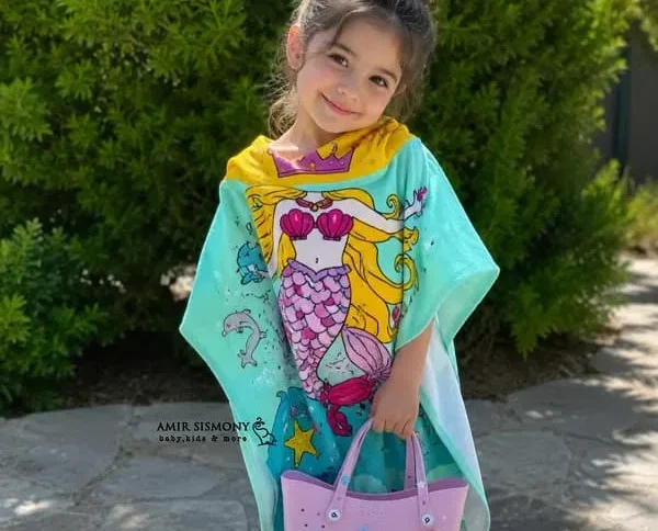 حوله پانچو دخترانه طرح پری