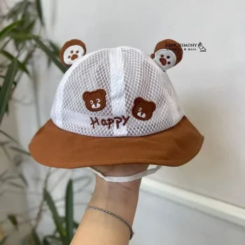 کلاه باکت نوزادی توری خرس HAPPY