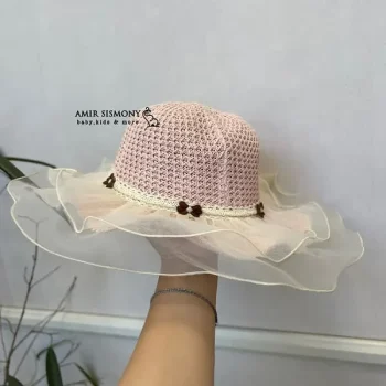 کلاه حصیری دخترانه پاپیونی