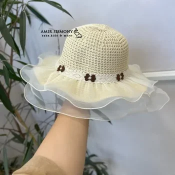 کلاه حصیری دخترانه پاپیونی