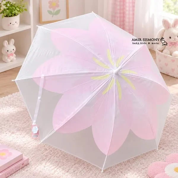 چتر بچگانه طرح گل آبرنگی