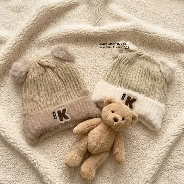 کلاه بافت بچگانه طرح K